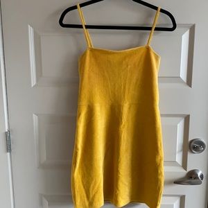 Yellow corduroy dress